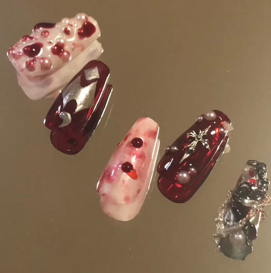 ENHYPEN Dark blood nails